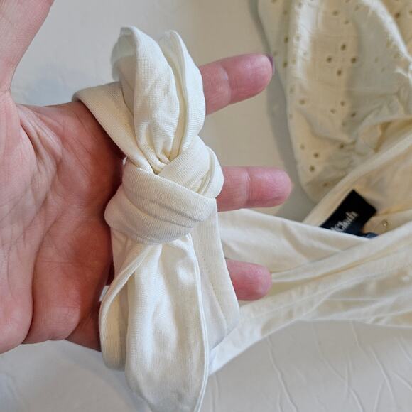 Modcloth Eyelet Peplum Direction Knit Tank Top White Women's Size XXS Casual NWT - Picture 8 of 8